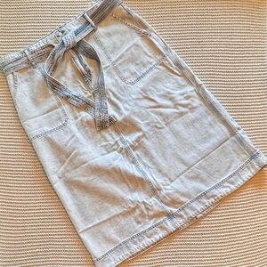 Soft Denim Pencil Skirt with belt from Gap.